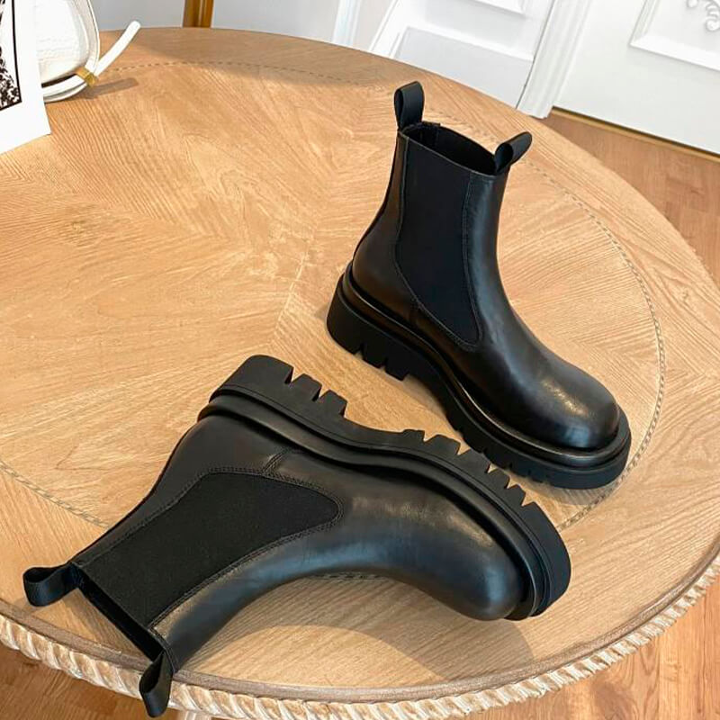 Thick soled chelsea clearance boots