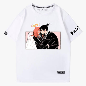 Chainsaw Man Akiangel Aki Kissing Angel T-Shirt - Aesthetic Clothes Shop