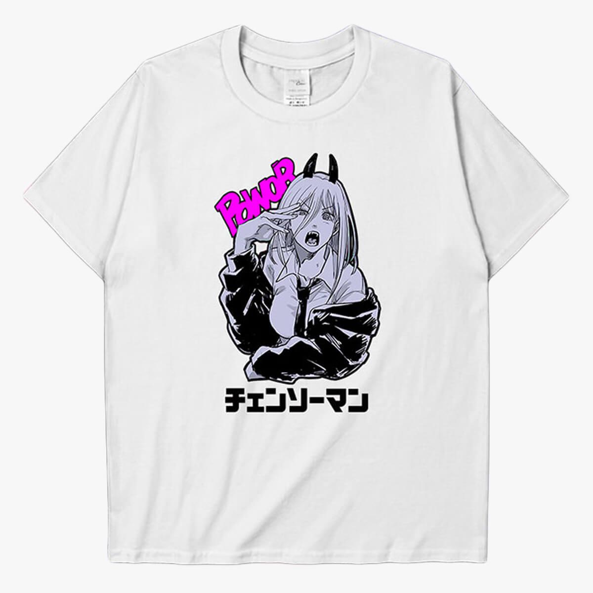 Chainsaw Man Angry Power Anime T-Shirt - Aesthetic Clothes Shop