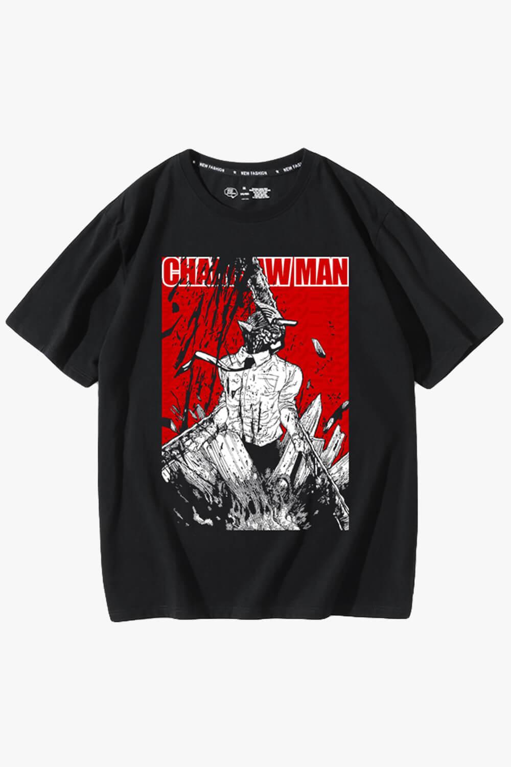 Chainsaw Man Bloody Denji Hybrid T-Shirt - Aesthetic Clothes Shop