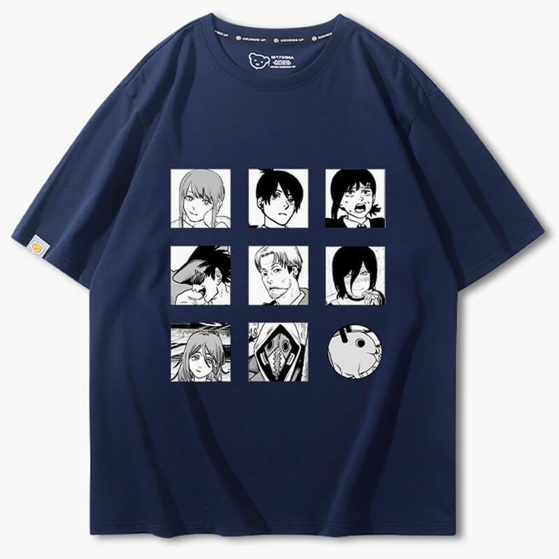 Chainsaw Man Characters Collage Manga T-Shirt - Aesthetic Clothes Shop