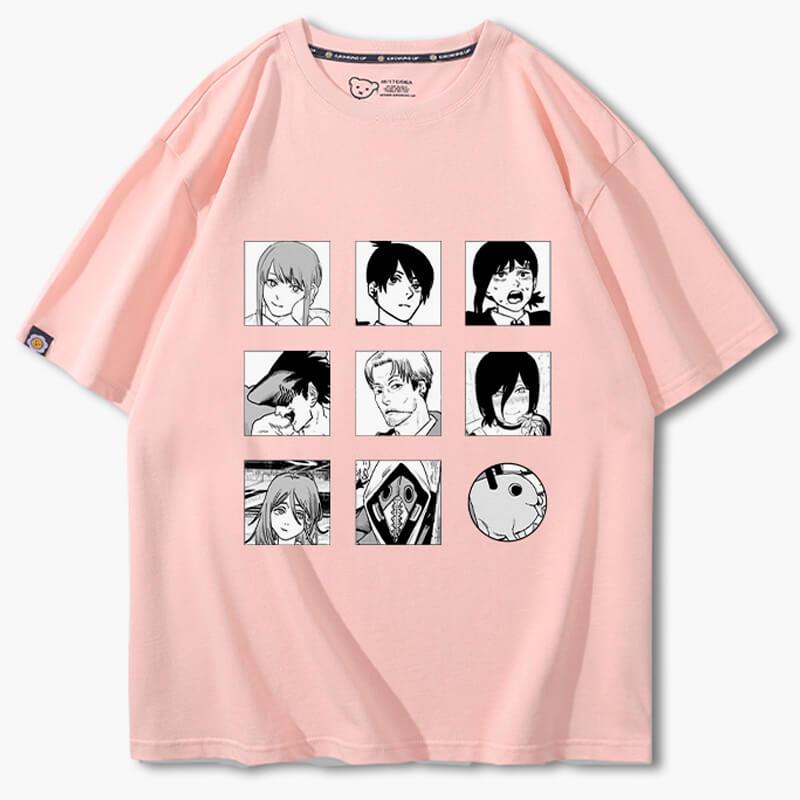 Chainsaw Man Characters Collage Manga T-Shirt - Aesthetic Clothes Shop