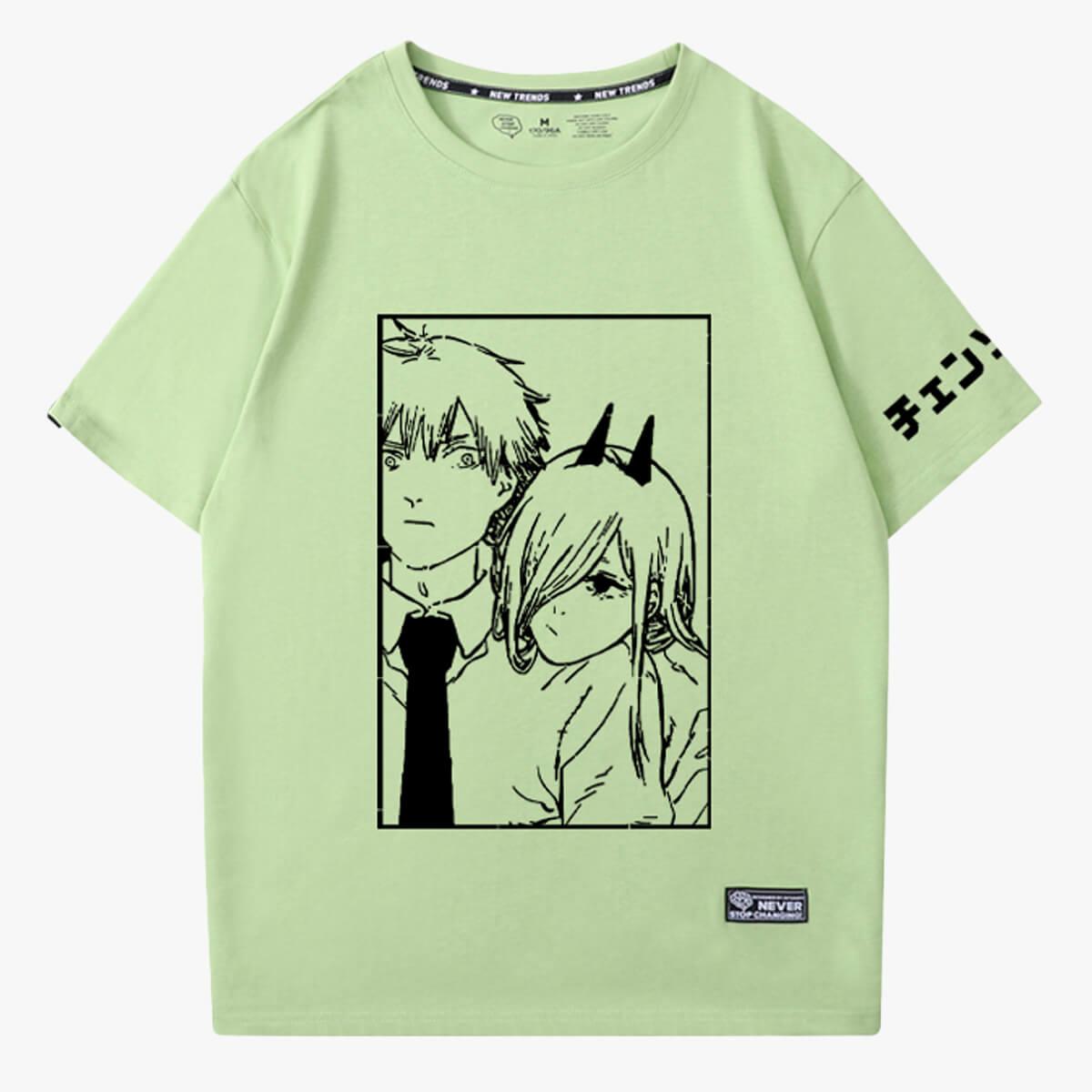 Chainsaw Man Denji and Power Relationship T-Shirt - Aesthetic Clothes Shop