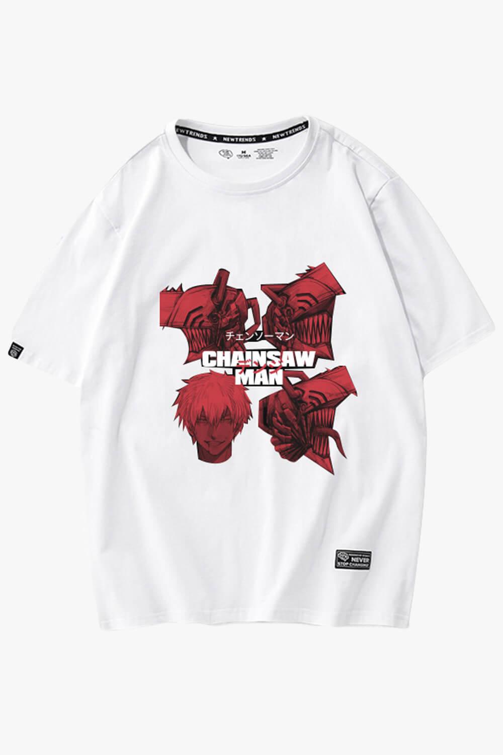 Chainsaw Man Denji Heads Manga T-Shirt - Aesthetic Clothes Shop