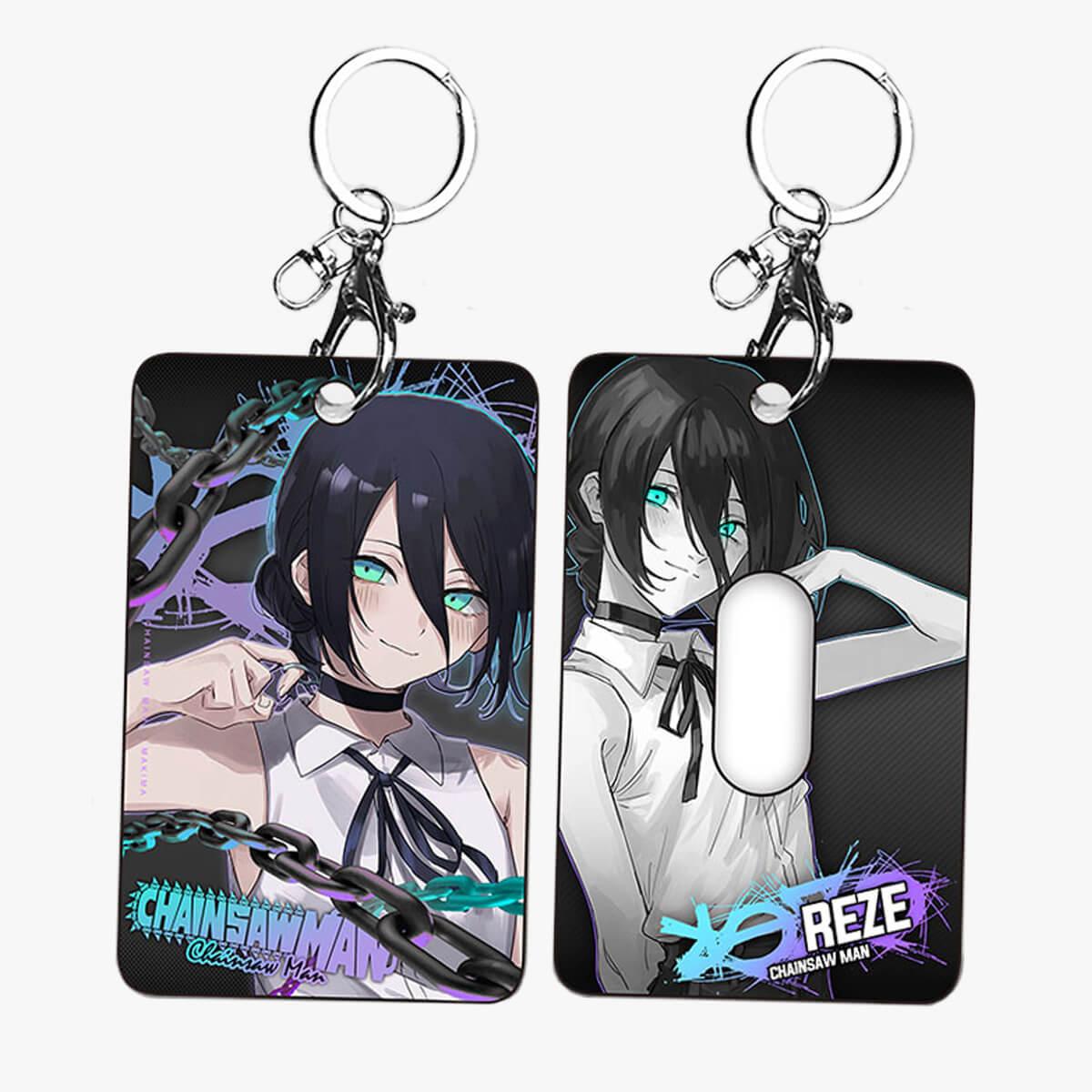 Chainsaw Man Girl Characters Card Holder Keychain - Aesthetic Clothes Shop
