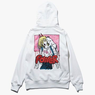 Chainsaw Man Power and Meowy Hoodie - Aesthetic Clothes Shop