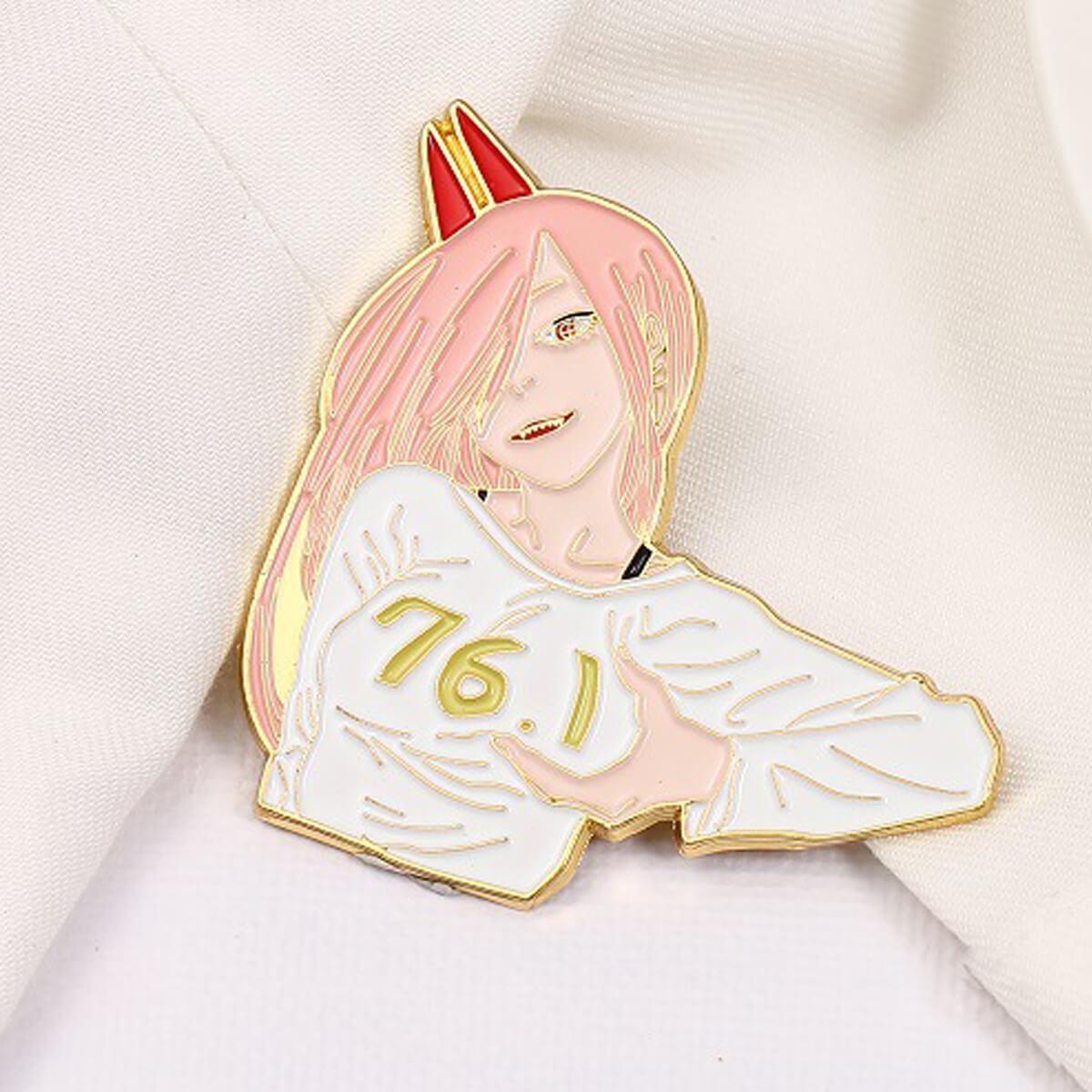 Chainsaw Man Power Breast Enamel Pin - Aesthetic Clothes Shop