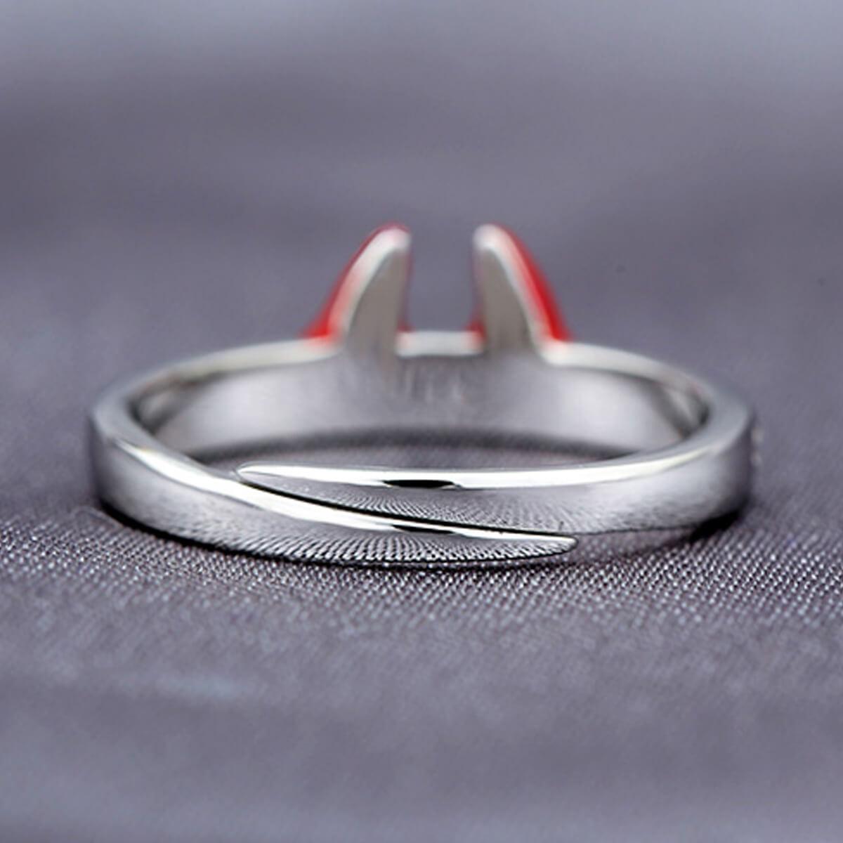 Chainsaw Man Power Horns Silver Ring - Aesthetic Clothes Shop