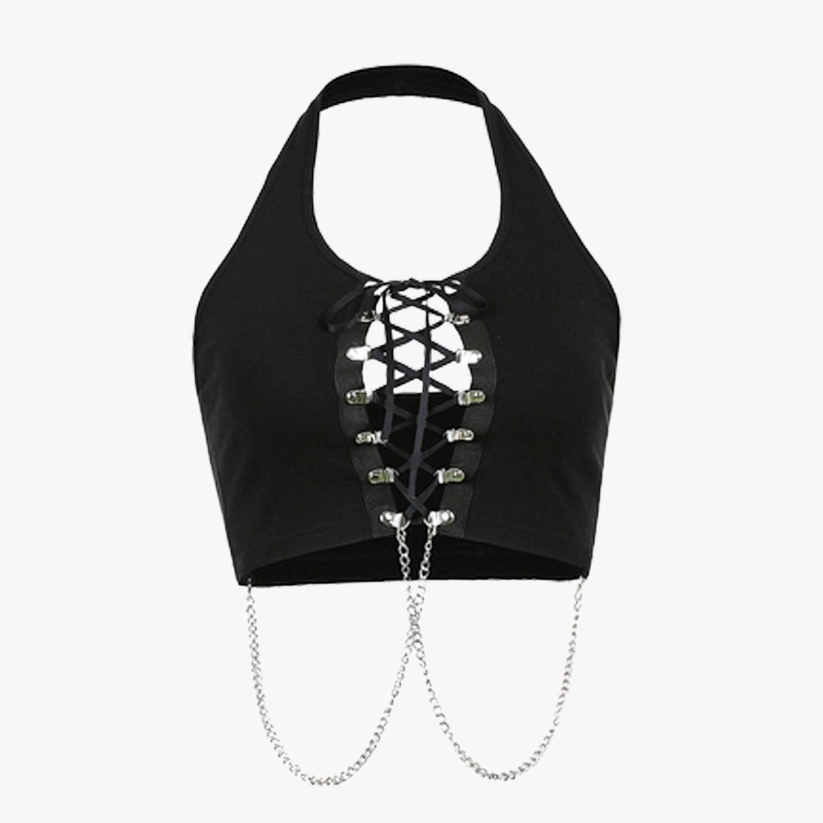 Chest Chains Crop Top Grunge Aesthetic • Aesthetic Clothes