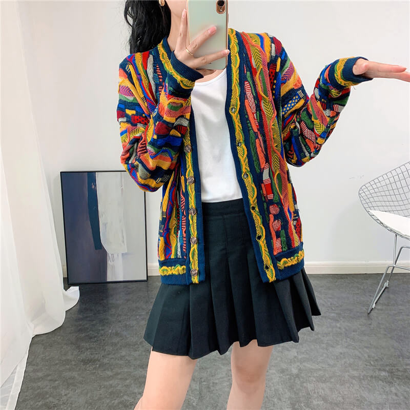 Coogi Cardigan Retro Core Aesthetic - Aesthetic Shop