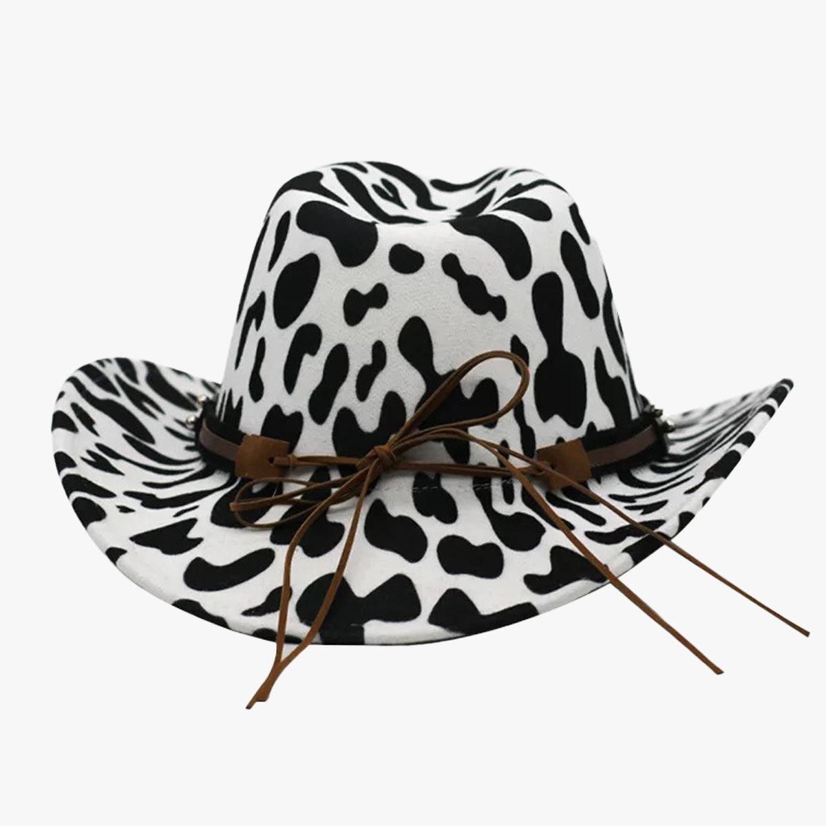 Cow Hide Pattern Western Cowboy Hat - Aesthetic Clothes Shop