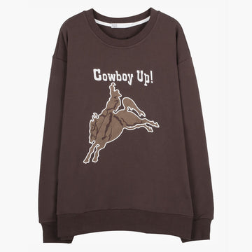 Cowboy Up Brown Sweatshirt
