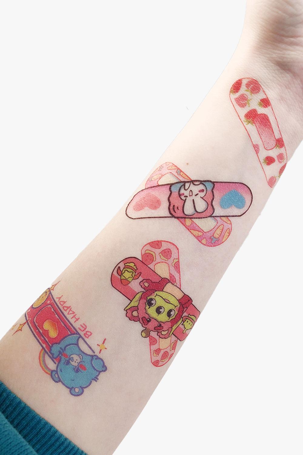 Cute Aesthetic Plaster Temporary Tattoo Set - Aesthetic Clothes Shop