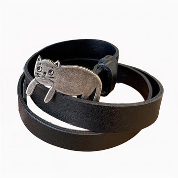 Cute Crying Cat Buckle Belt - Aesthetic Clothes Shop