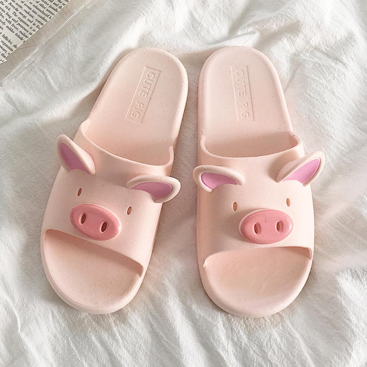 Cute Pink Pig Slides Softie Aesthetic Aesthetic Clothes