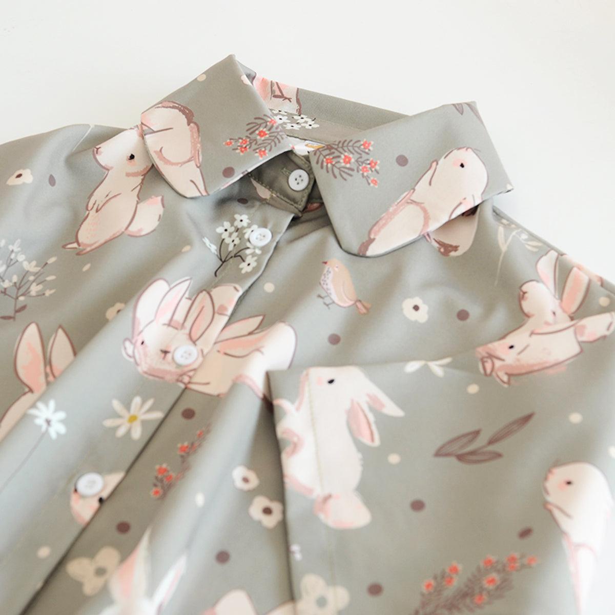 Cute Rabbits Artsy School Girl Shirt - Aesthetic Clothes Shop