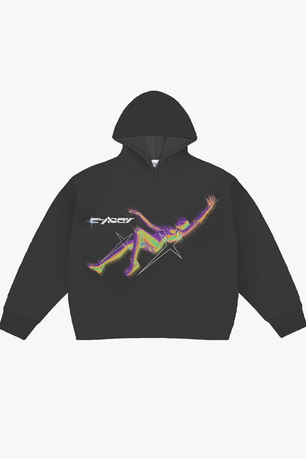 Cyber Falling Futuristic Y2K Hoodie - Aesthetic Clothes Shop