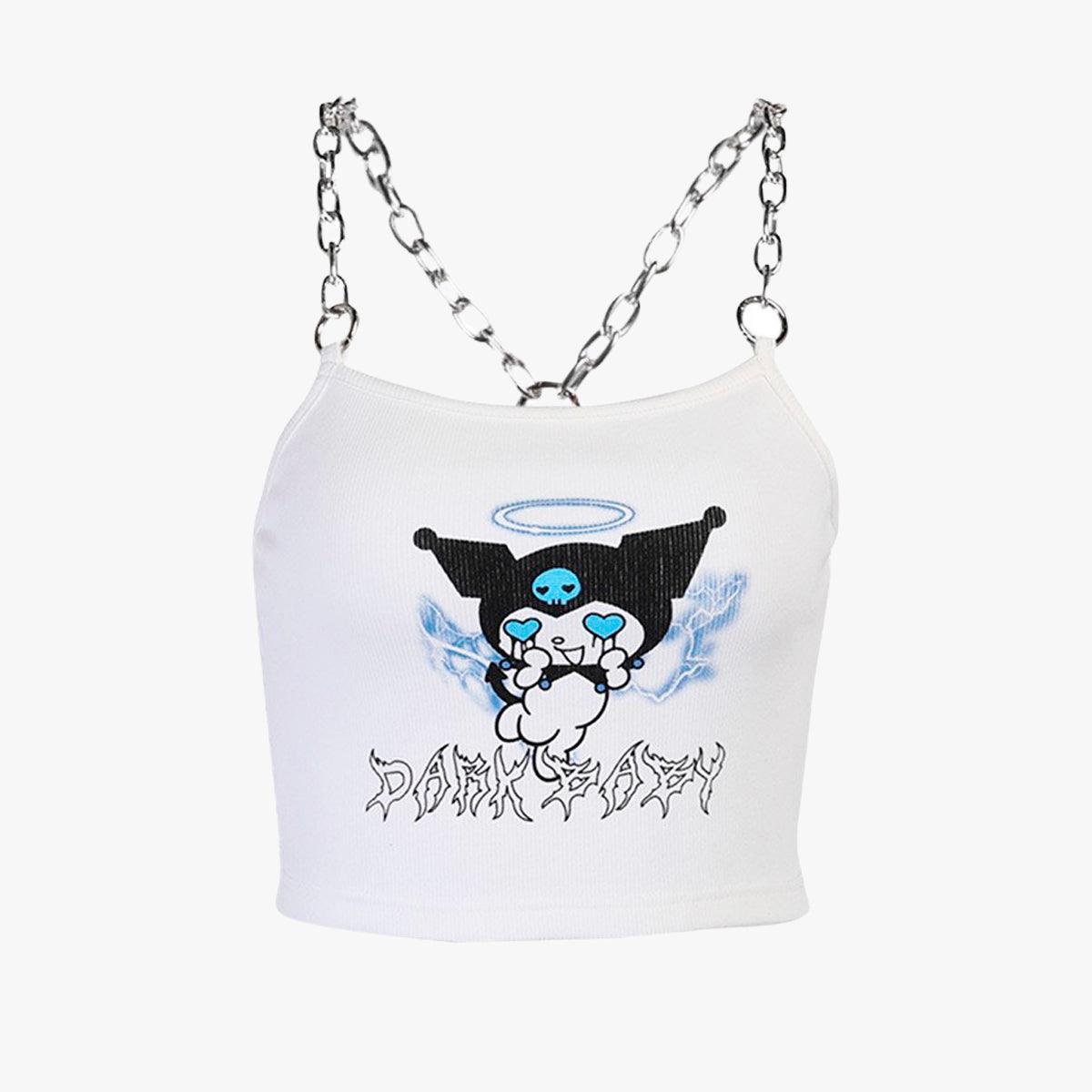 Kuromi Grunge Crop Top - Aesthetic Clothes Shop