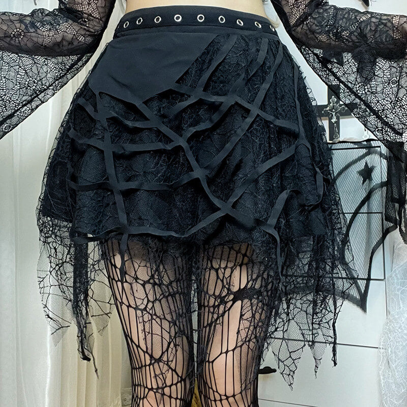 Gothic Black Spiderweb Fishnet Tights – Aesthetics Boutique