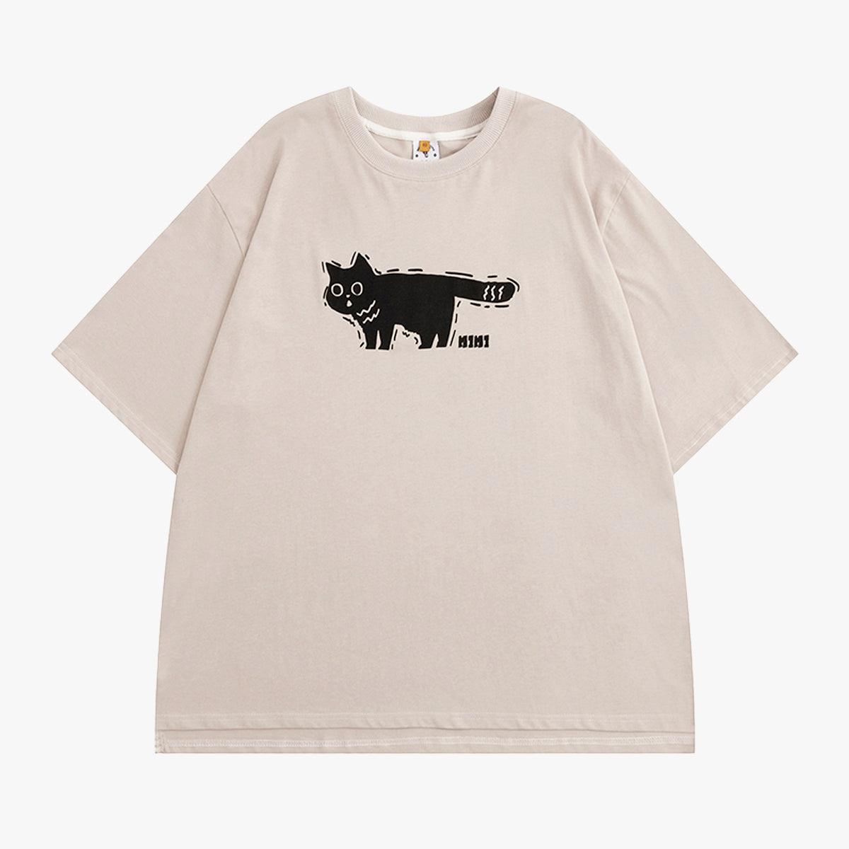 Dark Shaky Cat Aesthetic T-Shirt - Aesthetic Clothes Shop