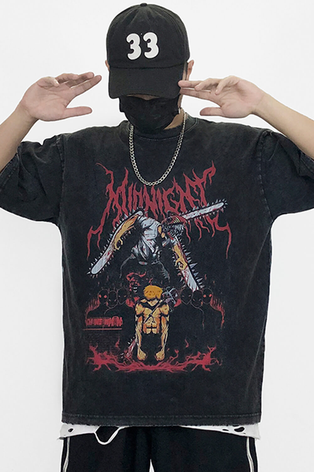 Denji Devil Form Grunge T-Shirt Chainsaw Man