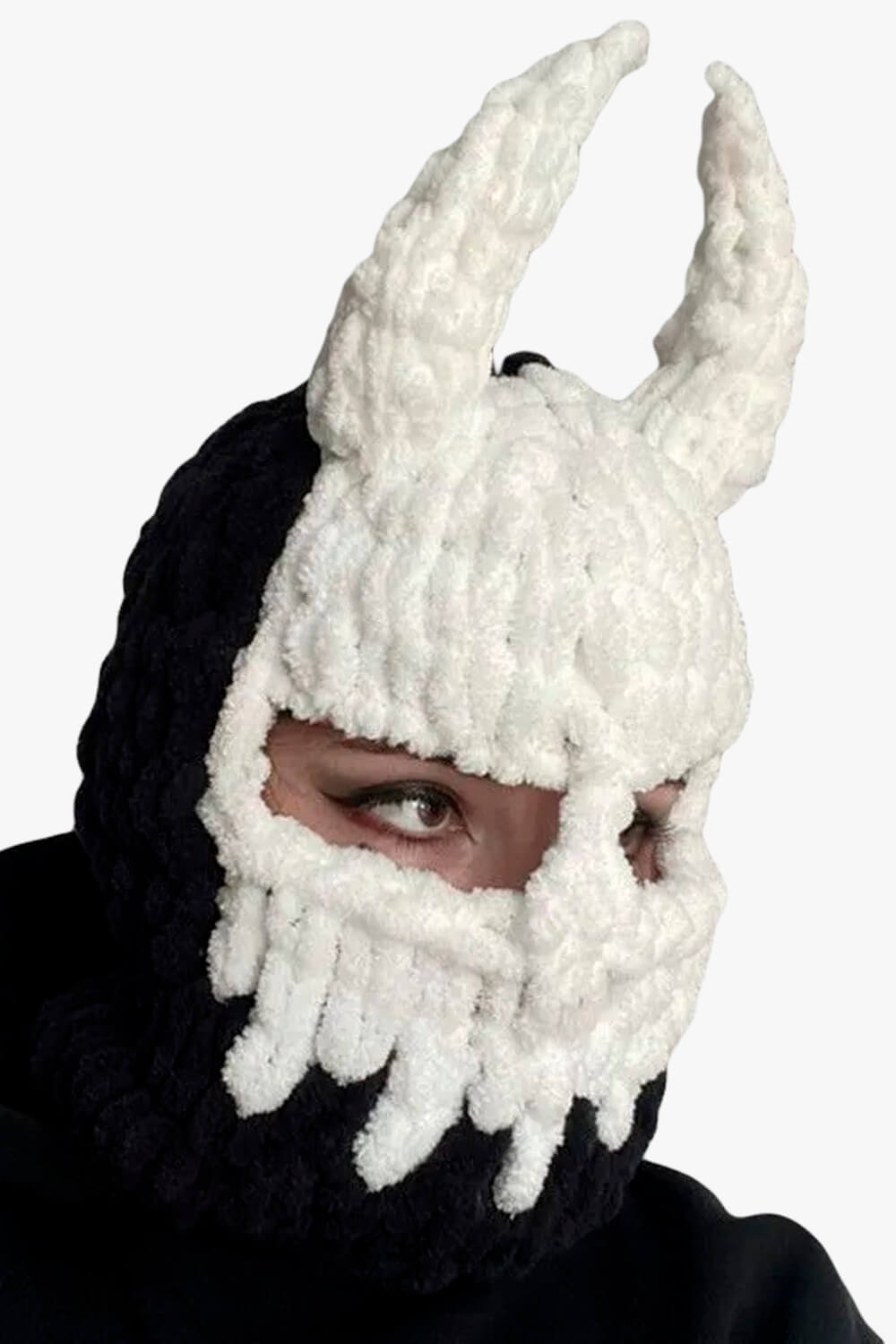 Devil Horns Balaclava Hat Full-Face Red Demon Girl