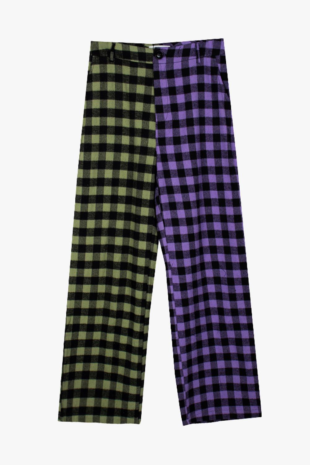 Different Сolor Joker Plaid Pants - Aesthetic Clothes Shop