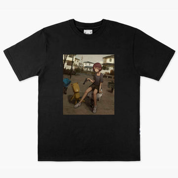 Dullcore Anime Girl with Gun Morute T-Shirt