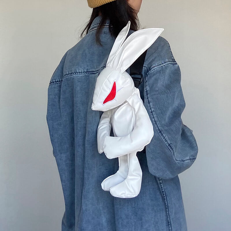 Evil Bunny Backpack Eco Leather - Aesthetic Clothes Shop