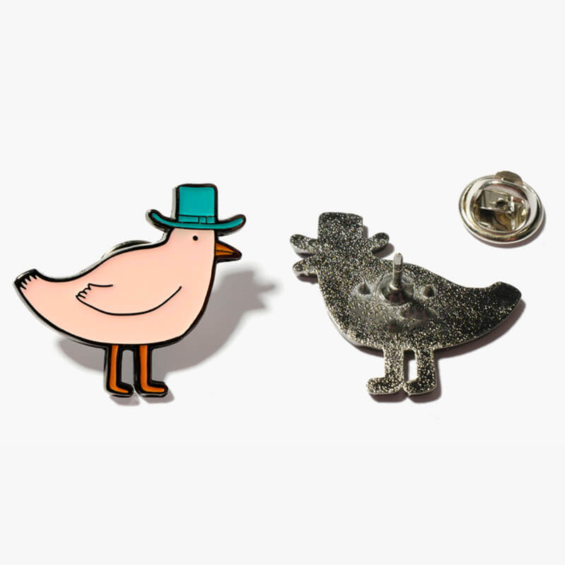 Gentlemen Bird Wearing a Hat Enamel Pin Brooch