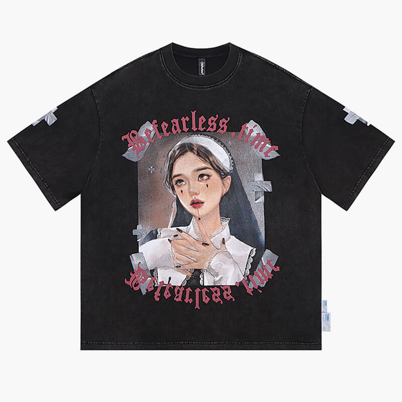 Goth Nun Girl Aesthetic T-Shirt