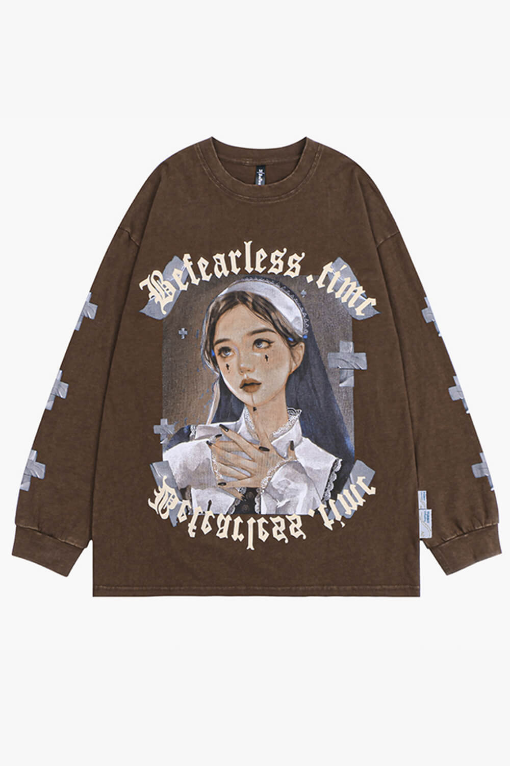 Goth Nun Girl Sweatshirt Darkcore Aesthetic - Aesthetic Shop