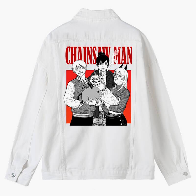 Hayakawa Family Denim Jacket Chainsaw Man Trio - Aesthetic Clothes Shop