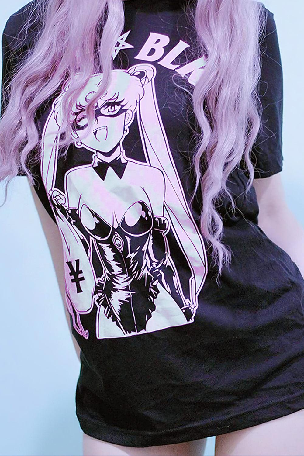 Heavy Black Heist Sailor Moon T-Shirt - Aesthetic Clothes Shop