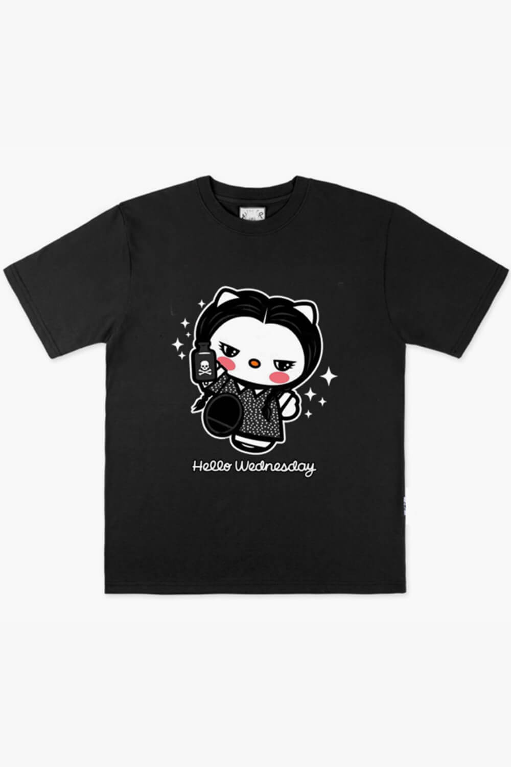 Hello Kitty Wednesday Addams T-Shirt Funny Aesthetic - AC XL / White