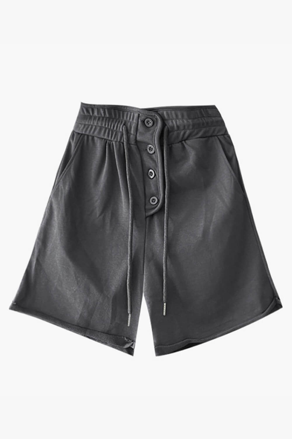 High Waist Gray Loose Sweat Shorts