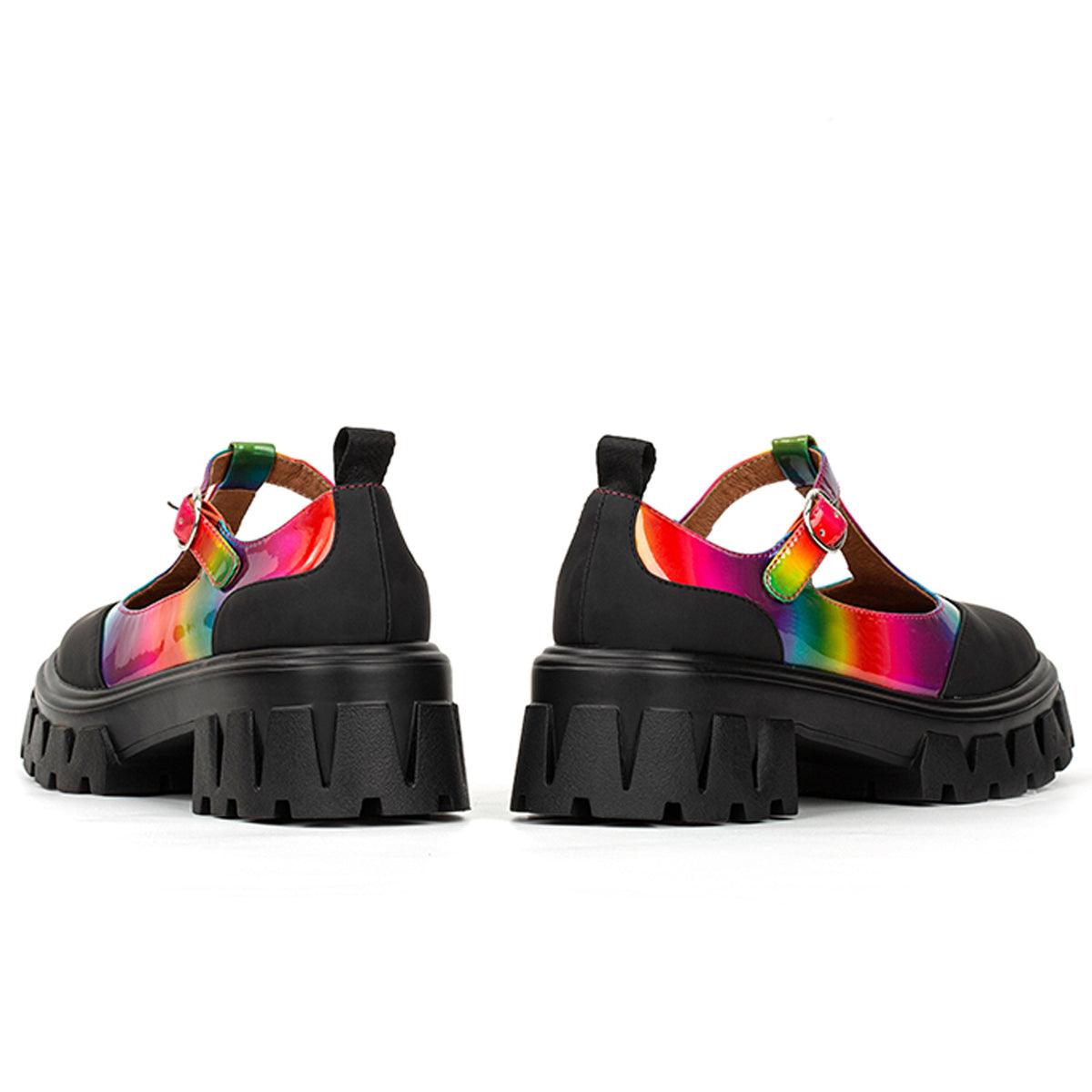 Holo Rainbow Platform Shoes Kidcore Aesthetic - Aesthetic Clothes Shop
