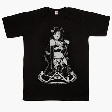 HVY BLK Succubus Anime Girl With Wax T-Shirt Nymphcore