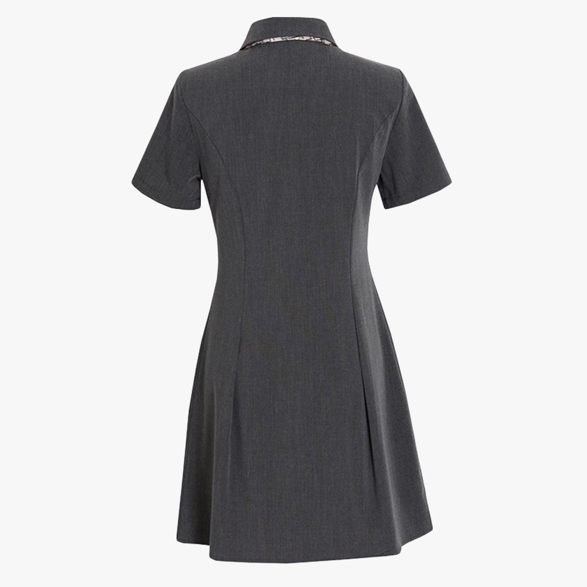 Japanese Student Style Gray Dress - Aesthetic Clothes Shop