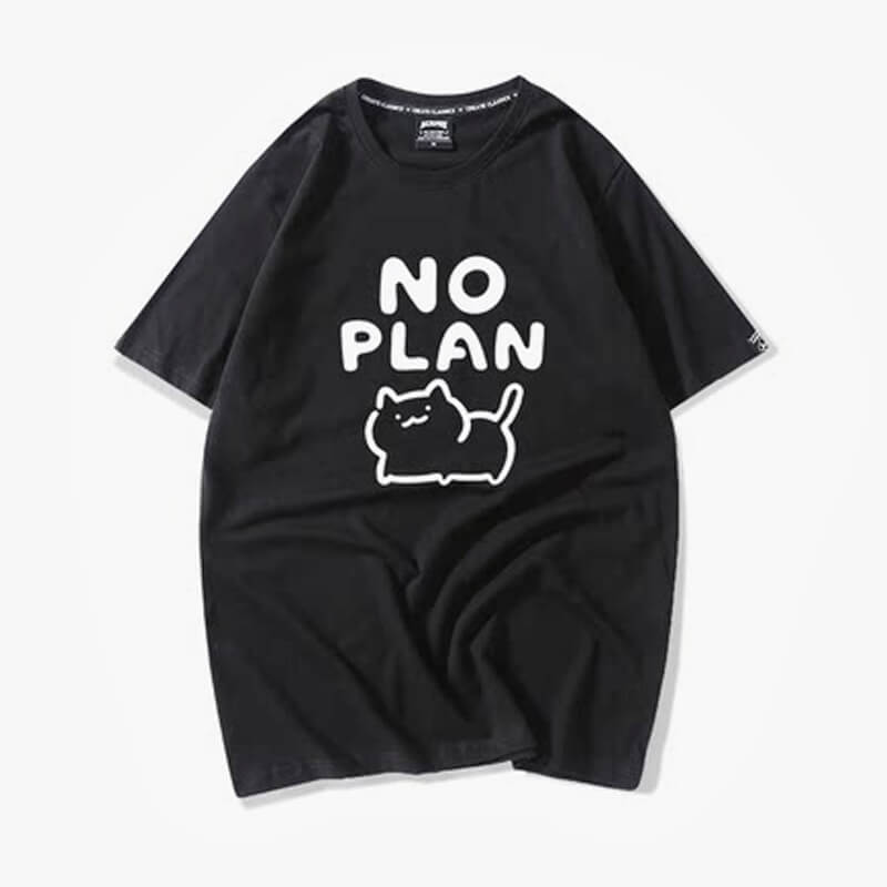 Kawaii Cat No Plan Cute T-Shirt