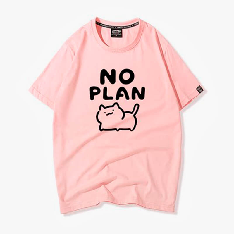 Kawaii Cat No Plan Cute T-Shirt