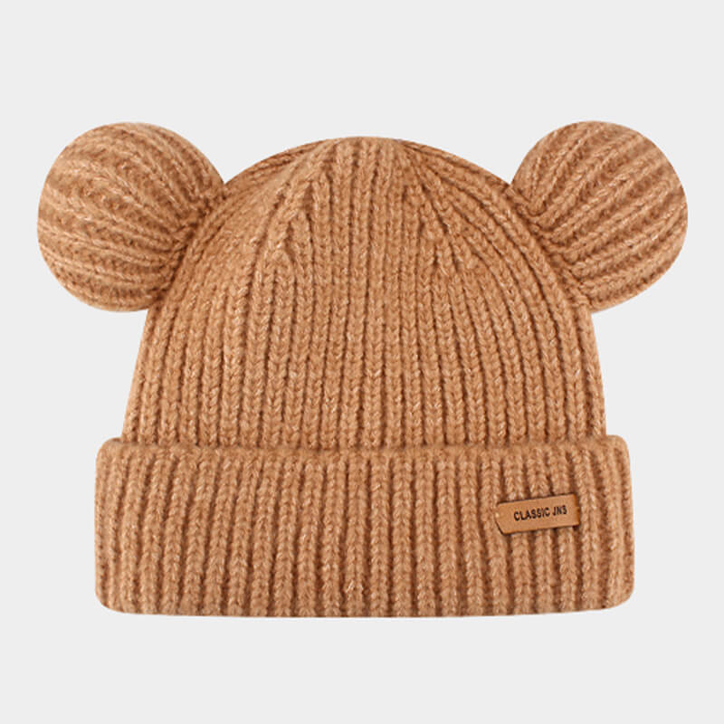 Knitted Bear Ears Winter Aesthetic Hat