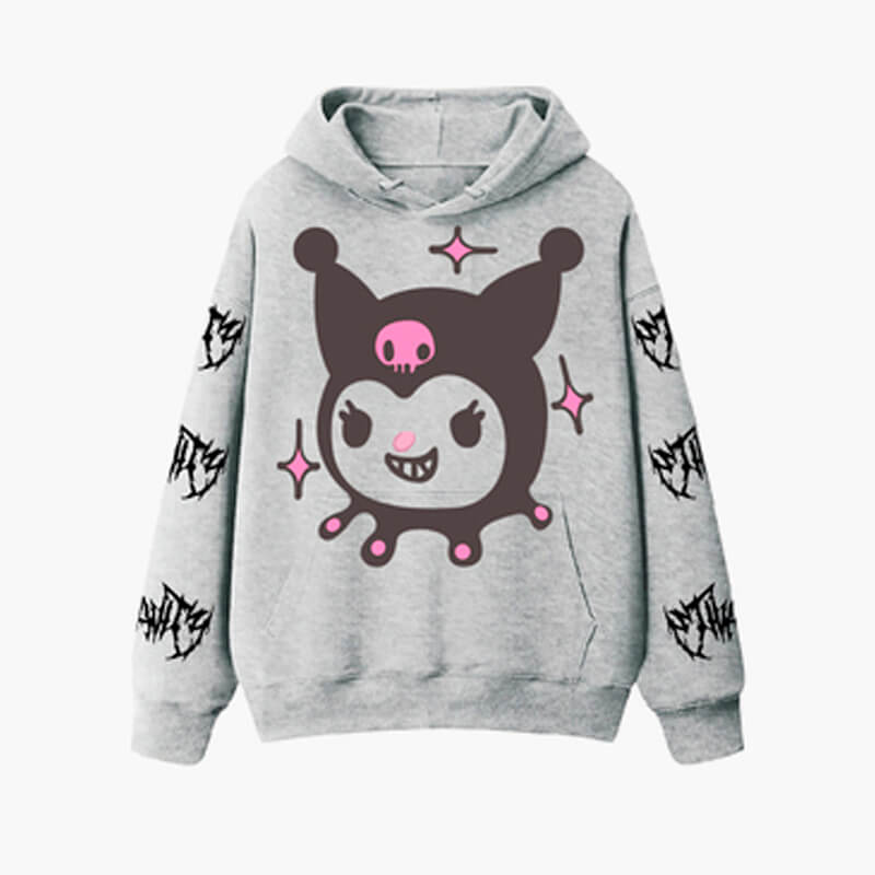 Kuromi store Gray Graphic Hoodie