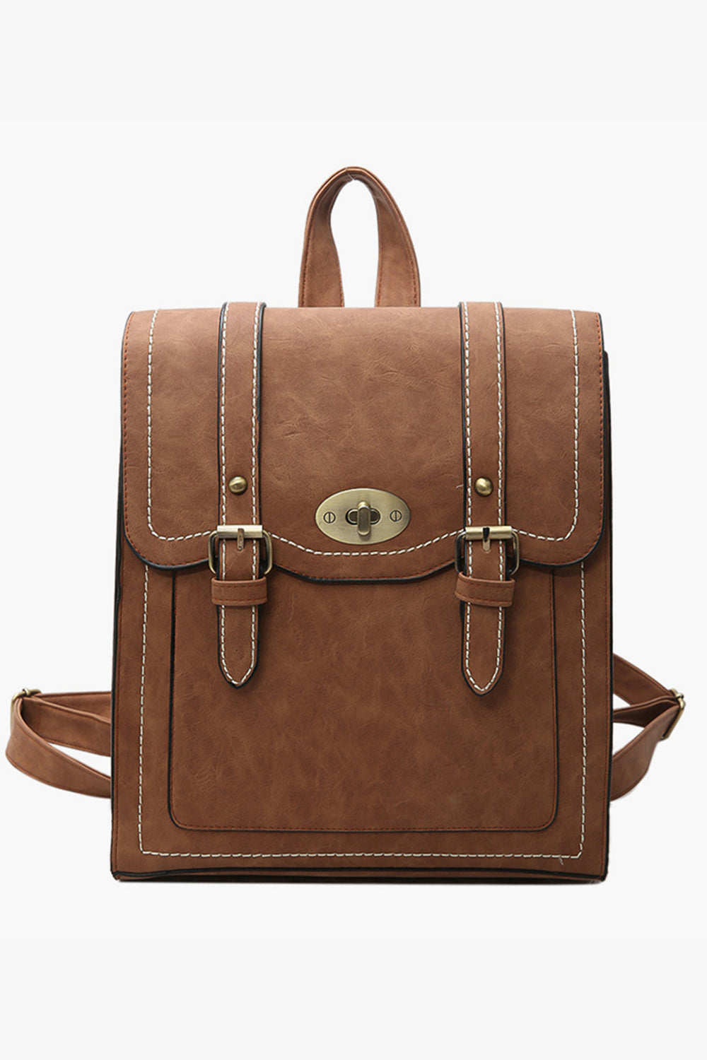 Light Academia College Style Backpack Eco Leather