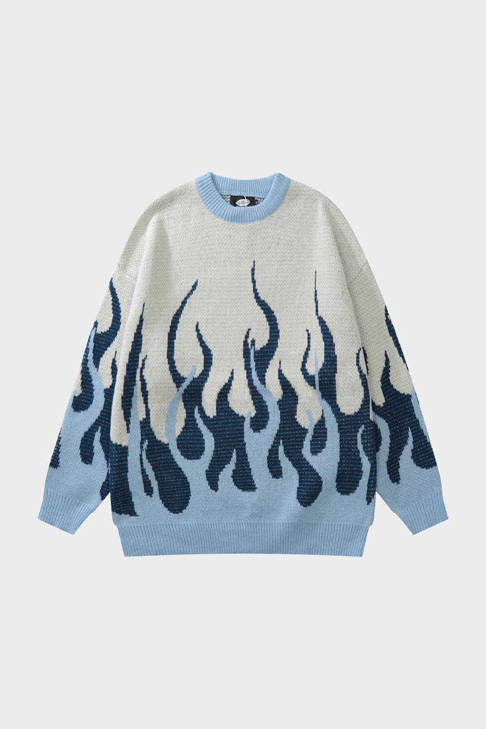 Light Blue Flame Aesthetic Sweater
