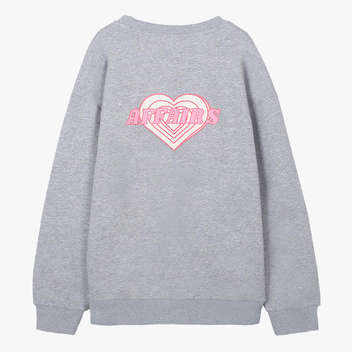 Love Affairs Light Gray Sweatshirt • Aesthetic Clothes Shop