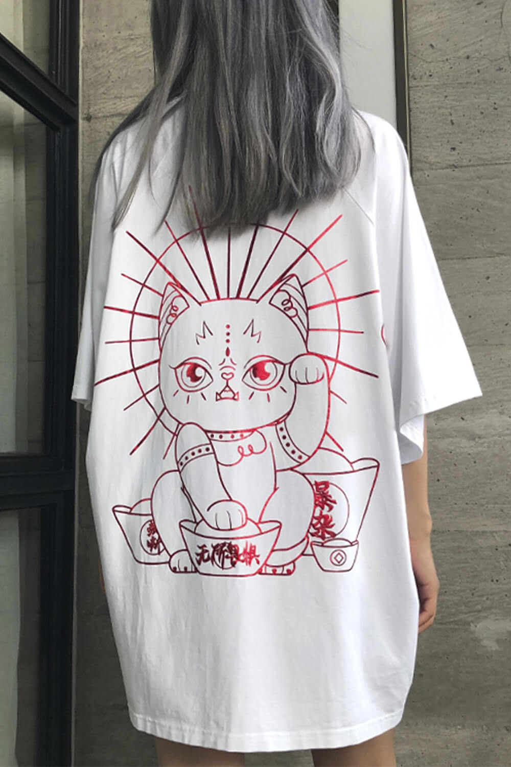 Lucky Cat Oversized T-Shirt