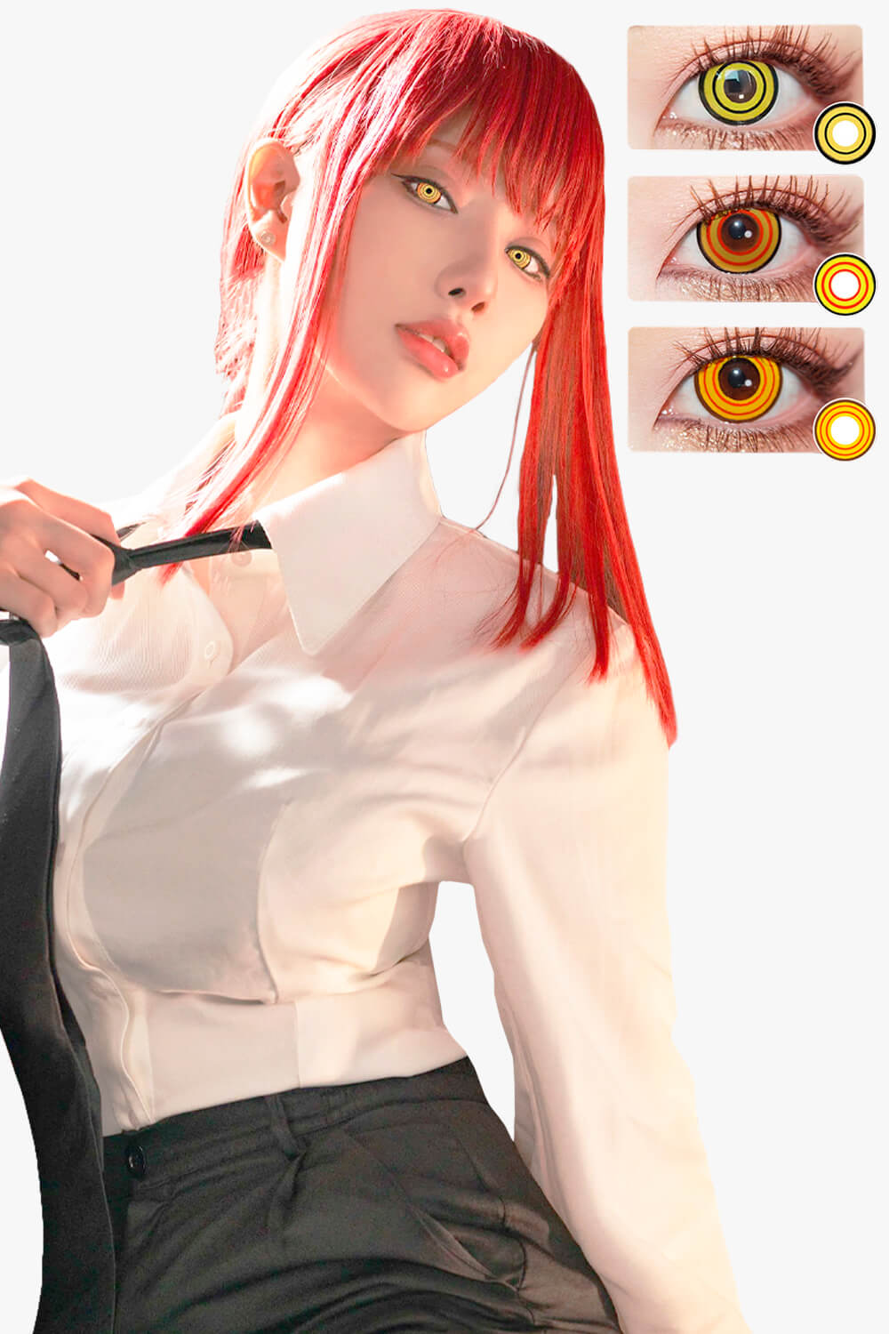 Cosplay Wigs Makima Power Cosplay Chainsaw Man Wig Orange Power
