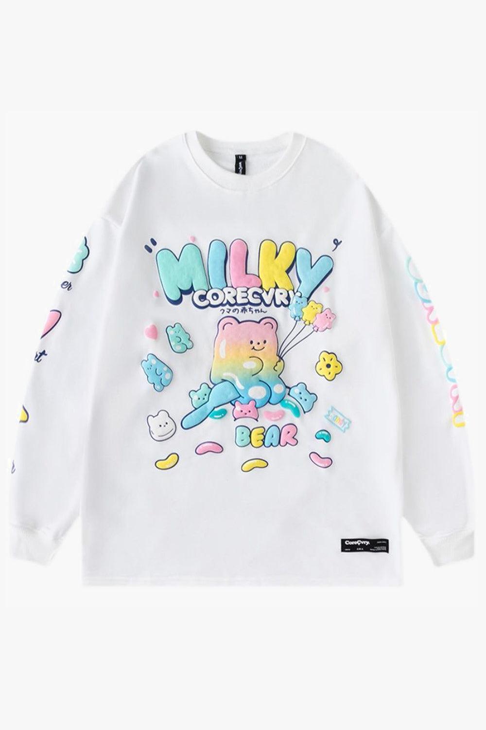 Milky Cute Gummy Bear Sweatshirt - Aesthetic Clothes Shop