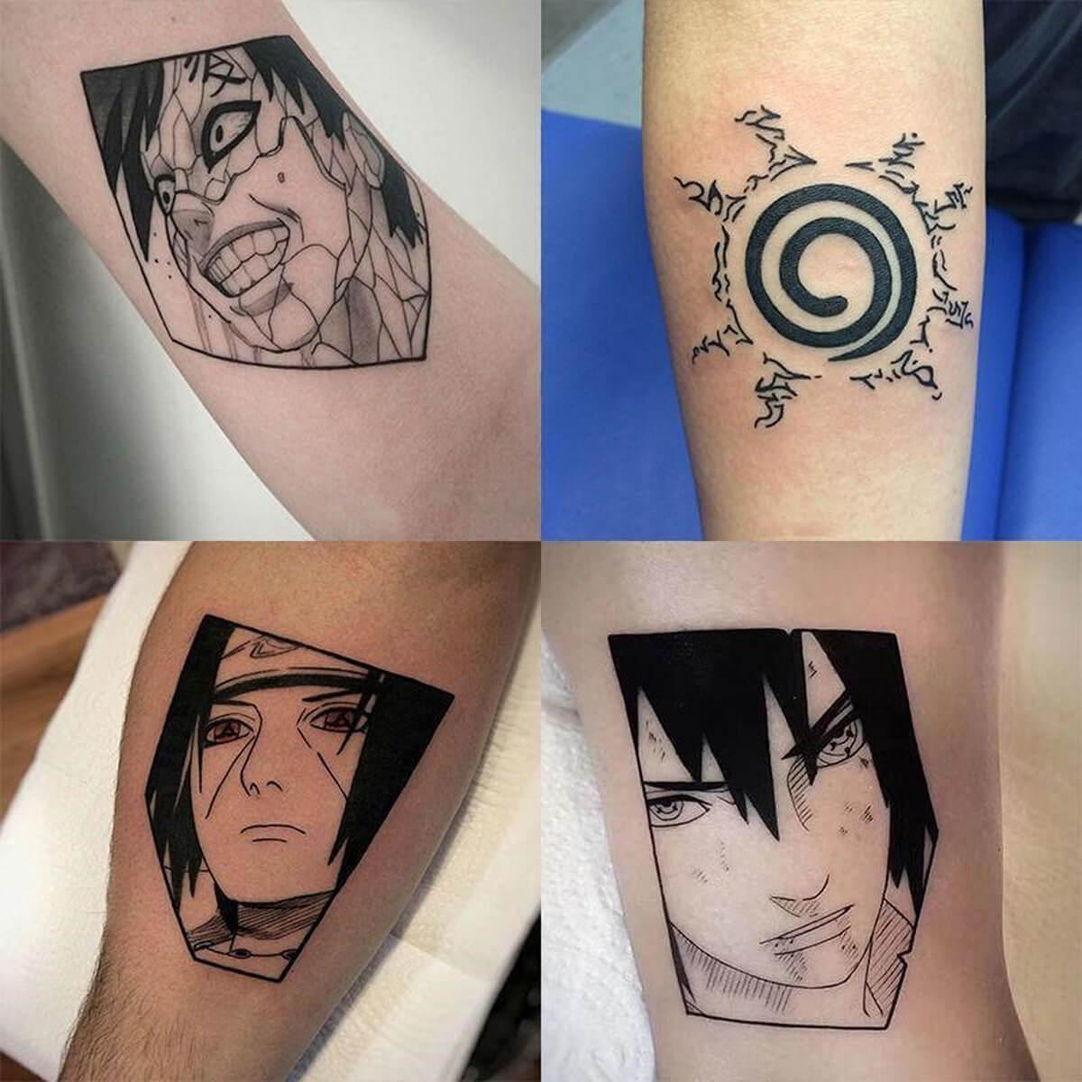 Naruto Shippuden Temporary Tattoos Set - Aesthetic Clothes Shop